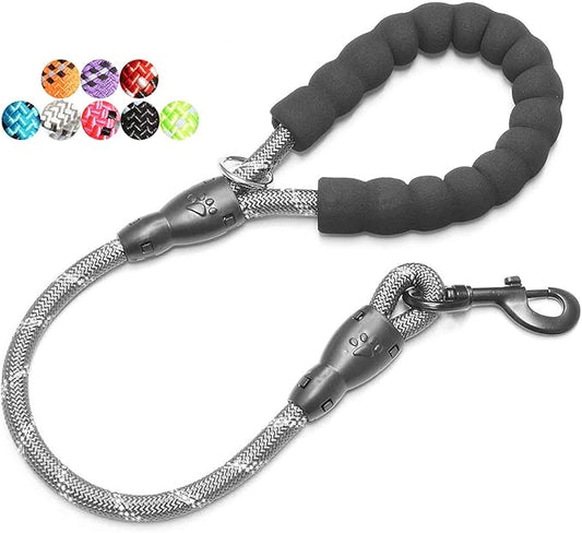 BAAPET 2/4/5/6 FT Dog Leash with Comfortable Padded Handle and Highly Reflective Threads for Small Medium and Large Dogs (2FT-1/2'', Grey) BAAPET