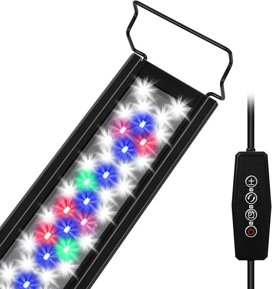 Zingbabu Fish Tank Lights, 40W RGBW Full Spectrum Aquarium Lights with Timer and Color Lights Modes, Adjustable Brightness Fish Lamp and Extendable Bracket for 48-55 Inch Aquarium ProfessionalPhotographyLight