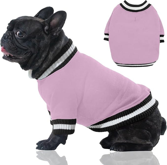 FUAMEY Dog Pullover Sweatshirt，Dog Winter Sweaters Warm Dog Clothes Dog Vest Thick Puppy Pullover Soft Pet Fleece Sweater Cute Doggie Boy Girl Outfit for Small Medium Dogs Lavender XS - PAWPICO