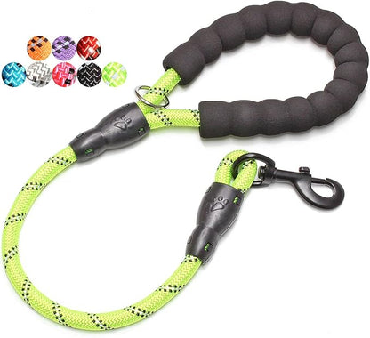 BAAPET 2/4/5/6 FT Dog Leash with Comfortable Padded Handle and Highly Reflective Threads for Small Medium and Large Dogs (2FT-1/2'', Green) BAAPET