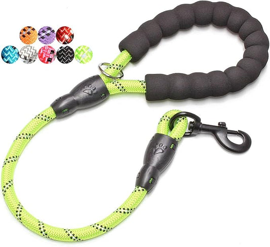 BAAPET 2/4/5/6 FT Dog Leash with Comfortable Padded Handle and Highly Reflective Threads for Small Medium and Large Dogs (2FT-1/2'', Green) BAAPET