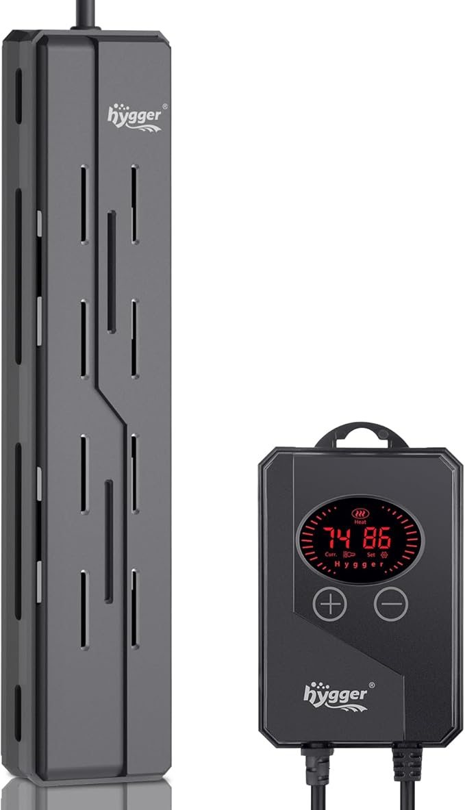 hygger Aquarium Heater 200W,Submersible Fish Tank Heater with Digital LED Controller,Overheating & Auto Shut Off Protection,Betta Turtel Tank Heater,for Saltwater & Freshwater Fish Tank 20-55Gallon hygger