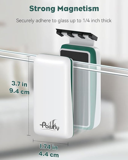 Pawfly Strong Magnetic Fish Tank Cleaner Aquarium Glass Cleaner with 2 Detachable Scrapers Floating Scrubber Cleaning Tool for 1/4 Inch Thick Glass Fish Tank Magnetic Algae Scraper Magnetic Pawfly