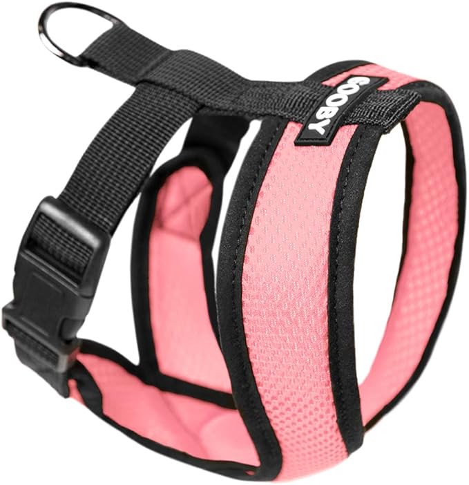 Gooby Comfort X Head in Harness - Pink, Small Harness Patented Choke-Free X Frame - Perfect on The Go Harness for Medium Dogs No Pull or Small Dogs for Indoor and Outdoor Use Gooby