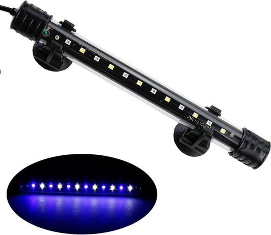 AQUANEAT Aquarium LED Submersible Light 7.5 Inch Underwater Stick Strip Bar Lamp Fish Tank (White & Blue) Aquaneat