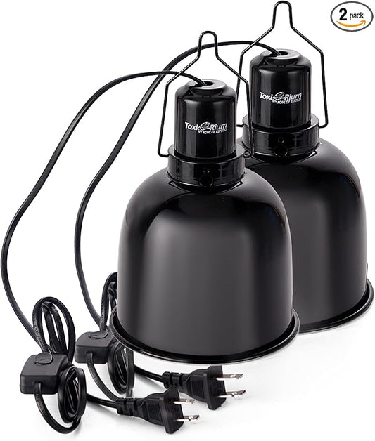 Reptile Light Fixture 2 Packs 5.5 Inch Deep Dome Lamp Cap,Optical Reflection Cover Reptile Enclosures ToxiRium