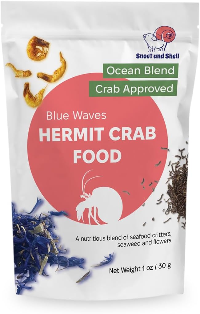 Snout and Shell Hermit Crab Food - Eco Animal Pet Snack Treat for Protein & Nutrients - Aquatic Pet Animal Snack Treat (BlueWaves) SNOUTANDSHELL
