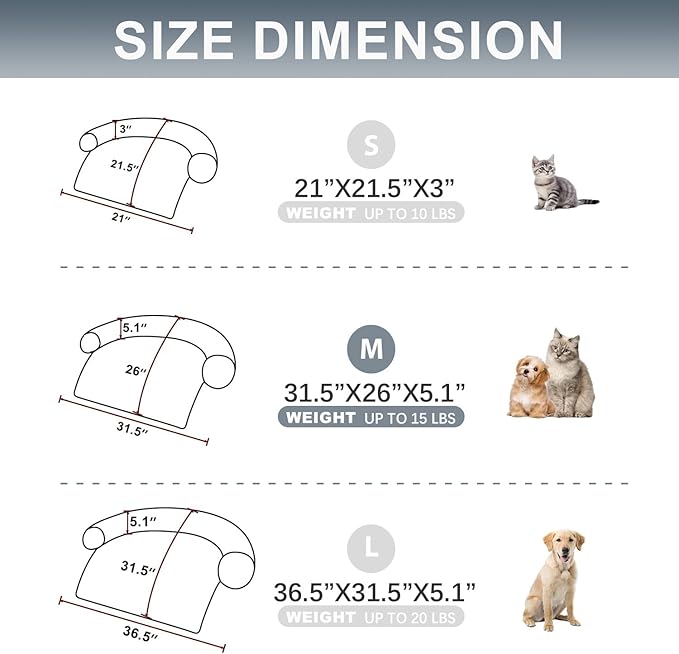 Tinaco Luxurious Calming Dogs/Cats Bed Mats, Washable Removable Couch Cover, Plush Long Fur Mat for Pets, Waterproof Lining, Perfect for Small, Medium and Large Dogs and Cats (Gradient Gray, M) - PAWPICO