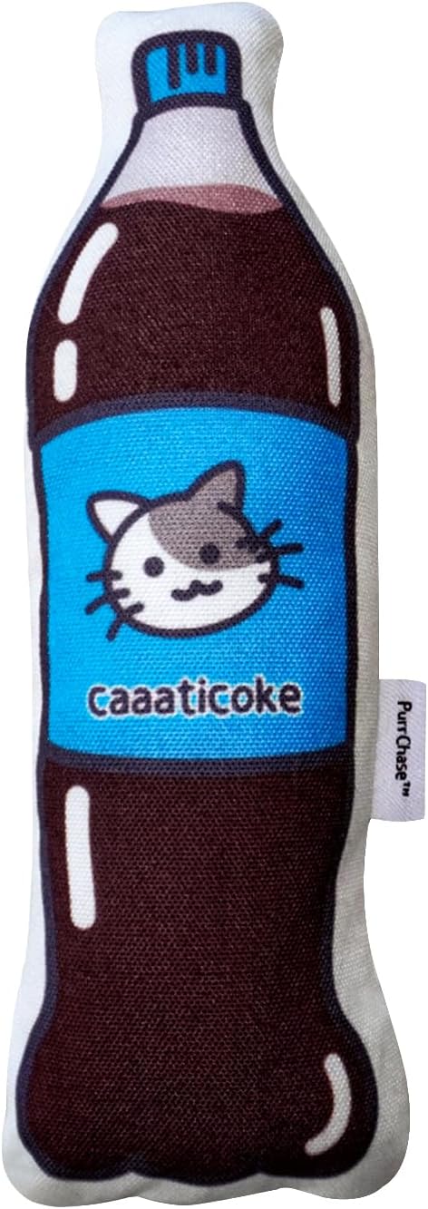 Large Size Premium Catnip Toy - 100% Original - Durable and Easy Clean - Crinkly & Squishy - Cat Gift - Cola Coke Size of Cats - Self Play for High Energy Indoor Cats - PAWPICO