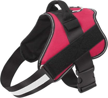 Bolux Dog Harness, No-Pull Reflective Dog Vest, Breathable Adjustable Pet Harness with Handle for Outdoor Walking - No More Pulling, Tugging or Choking (Red, M) Bolux