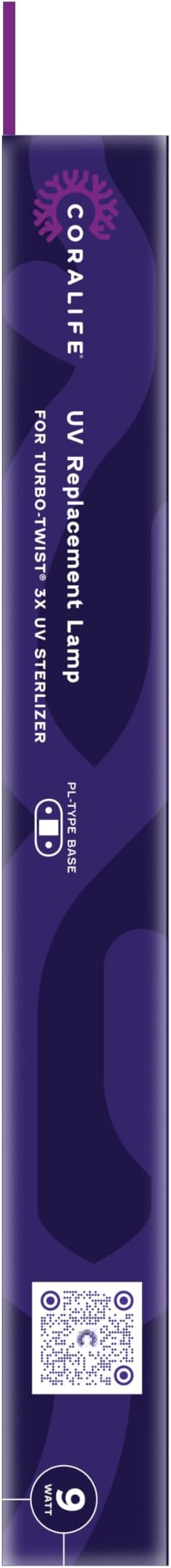 Coralife Aquarium Fish Tank Marine Salt Water Turbo-Twist UV Sterilizer 9 Watt Replacement Bulb, For 3X up to 125 Gallons Coralife