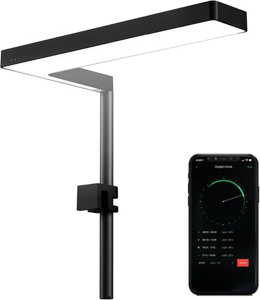 ONF Flat Nano+ 20-inch APP Remote Control Freshwater LED Aquarium Light, Timer Dimmable Day & Night Cycle, 2-9 Gallon Rimless Fish Tank, Terrarium Light for Potted Plant and Succulent IP54 Waterproof ONF