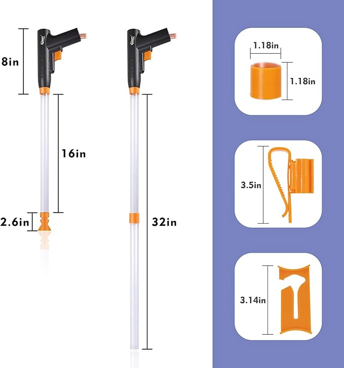 hygger Aquarium Gravel Cleaner, New Quick Water Changer with Air-Pressing Button Fish Tank Sand Cleaner Kit Aquarium Siphon Vacuum Cleaner with Water Hose Controller Clamp hygger