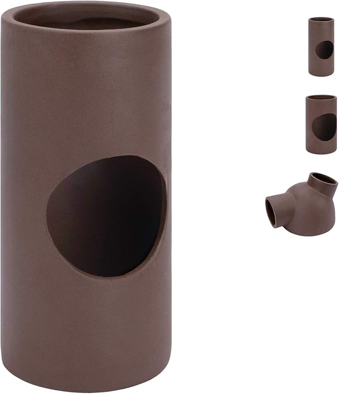 Niteangel Ceramic Hamster Tunnel & Tubes Hideout: for Dwarf Robo Syrian Hamsters Mice Rats or Other Small Animals (Tunnel - Small) Niteangel