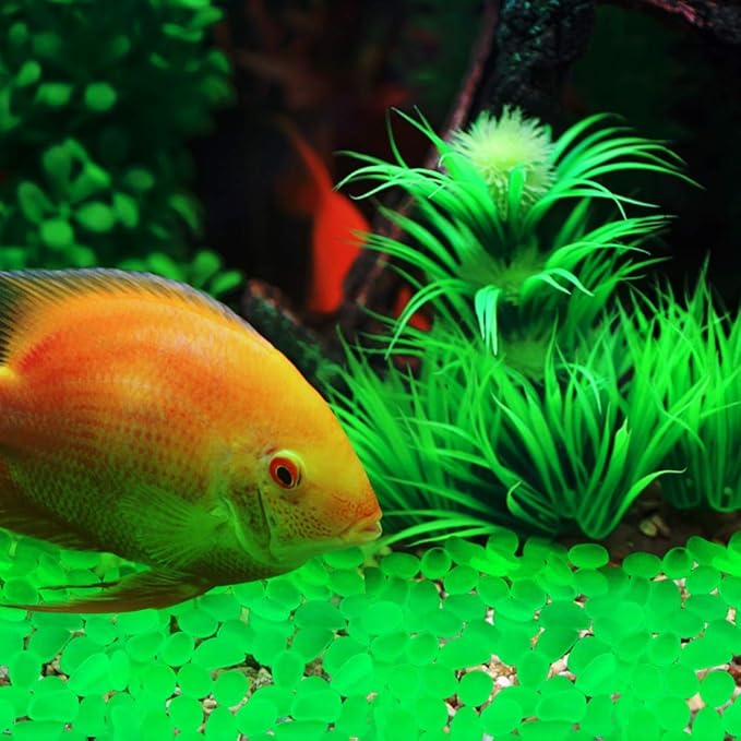 Oubest Glow in The Dark Pebbles/Glow Stones/Glowing Rocks Green Decor for Garden/Fish Tank/Aquarium/Walkway/Driveway/Plant Pots/Bonsai (200, Green) Outbest