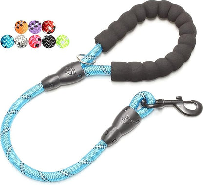 BAAPET 2/4/5/6 FT Dog Leash with Comfortable Padded Handle and Highly Reflective Threads for Small Medium and Large Dogs (2FT-1/2'', Blue) BAAPET