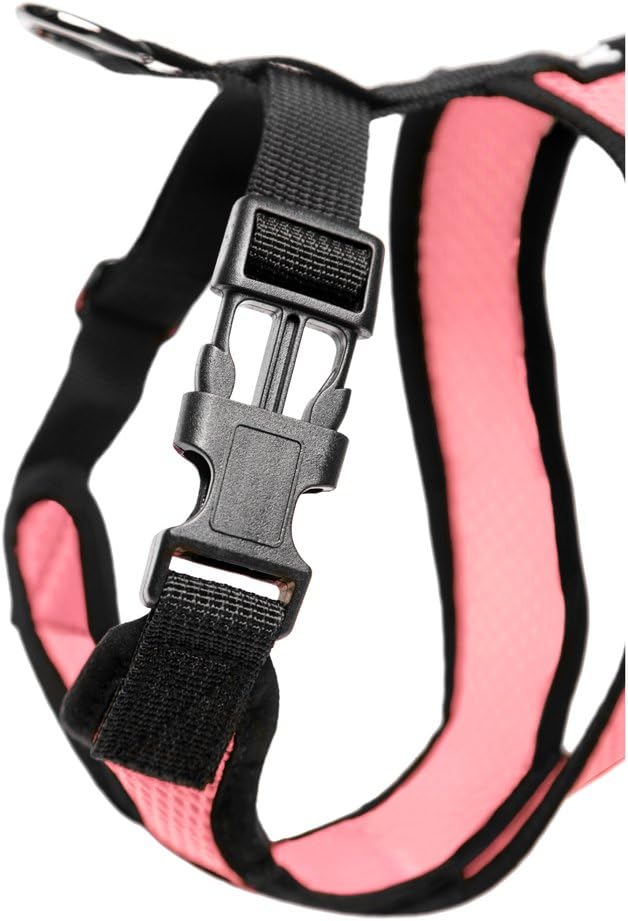 Gooby - Comfort X Head-In Harness, Choke Free Small Dog Harness with Micro Suede Trimming and Patented X Frame, Pink, Small (5-9 lbs) Gooby