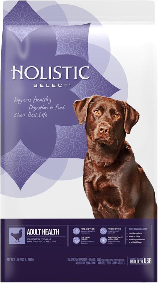 Holistic Select Natural Dry Dog Food, Chicken Meal & Rice Recipe, 30-Pound Bag - PAWPICO
