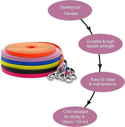 Long Leash Waterproof Training Longline Outdoor Dog Leash Great for Training, Beach, Yard, Play, Camping NIMBLE