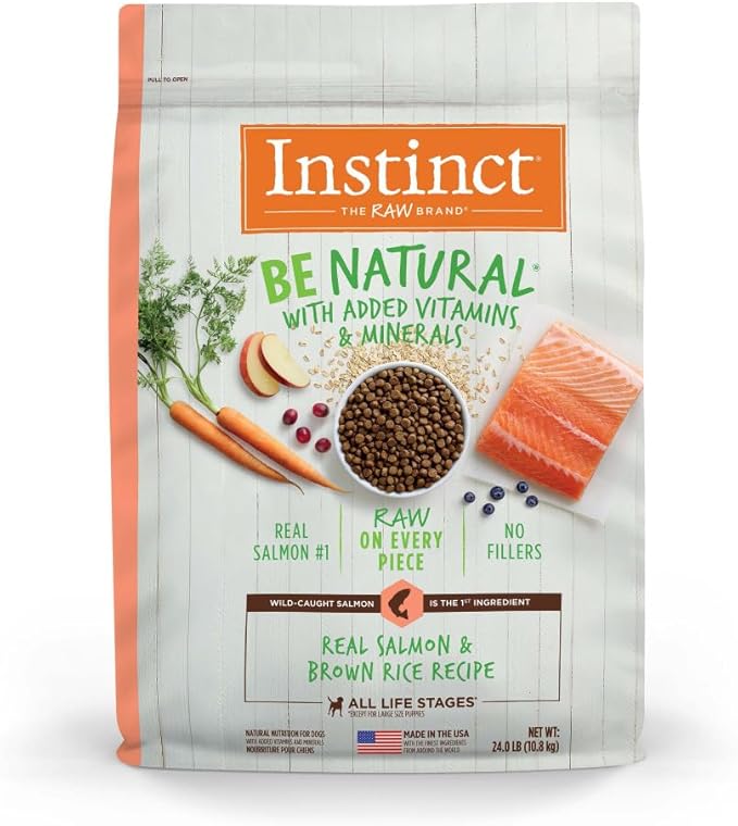Instinct Be Natural Real Salmon & Brown Rice Recipe Natural Dry Dog Food, 24 lb. Bag - PAWPICO