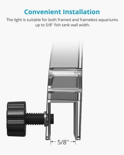 NICREW Clip on Aquarium Light, Fish Tank Light with White, Blue and Red LEDs, Planted Aquarium Light for Nano Tank, 2 Lighting Modes NICREW