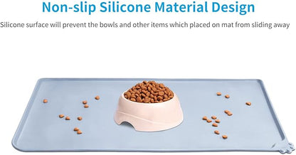 AUDWUD Silicone Waterproof Dog Cat Pet Feeding Mats,Anti Slip Pet Bowl Mats,Pet Feeding Mat,21" x 15" - PAWPICO
