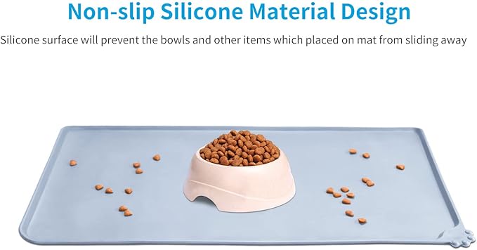 AUDWUD Silicone Waterproof Dog Cat Pet Feeding Mats,Anti Slip Pet Bowl Mats,Pet Feeding Mat - PAWPICO