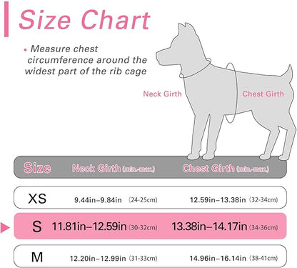 Dog Harness for Small Dogs, Small Dog Harness and Leash Set, Honeycomb Grid, Reflective Lightweight Harness & Anti-Twist Pet Lead,Dog Harness(Multi Color, Size: XS-S-M) (S, Pink) PAWPICO