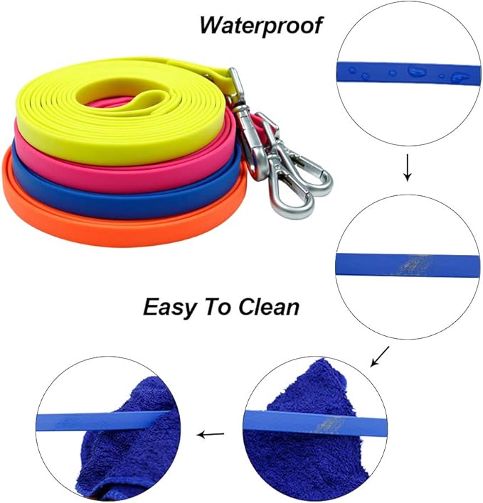 Long Leash Waterproof Training Longline Outdoor Dog Leash Great for Training, Beach, Yard, Play, Camping NIMBLE