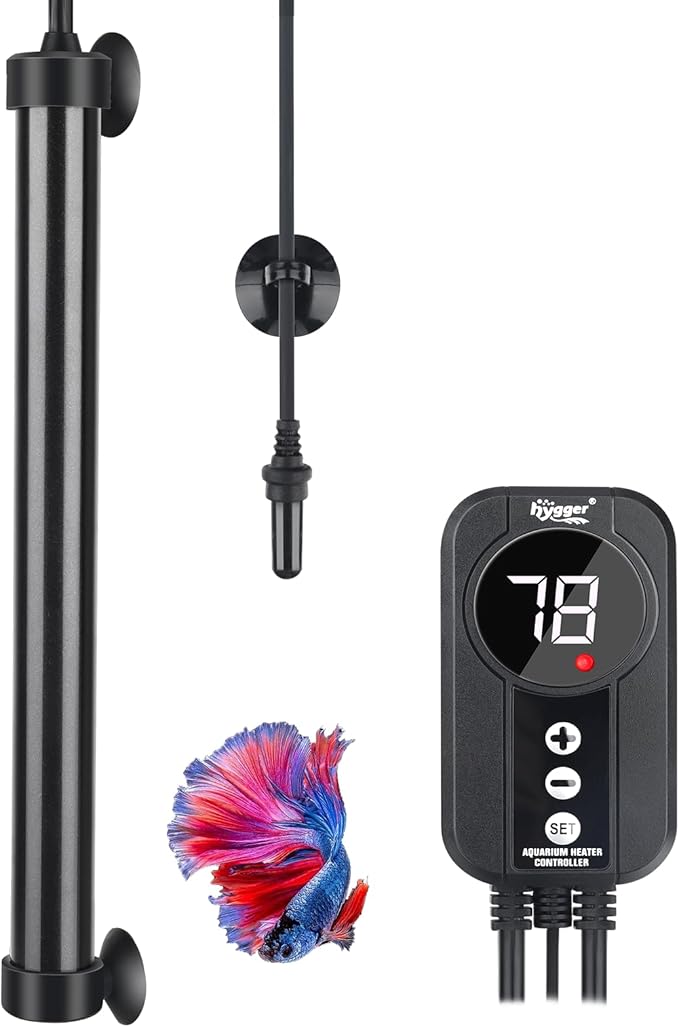 hygger Marine Aquarium Heater 500W,Titanium Heater with Digital LED Controller & Temperature Probe,Submersible Fish Tank Heater with Temperature Calibration,for Saltwater Freshwater Tank 70-80Gallon hygger