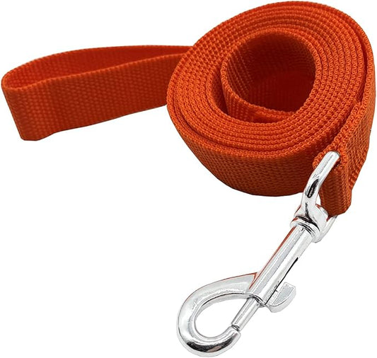 Nylon Dog Training Leash, Traction Rope, 4Ft /5 Foot /6 Feet Long, 5/8 inch 3/4 Inch 1 Inch Wide, for Small and Medium Dogs (1'' x 7 FT, Orange) TAIDA