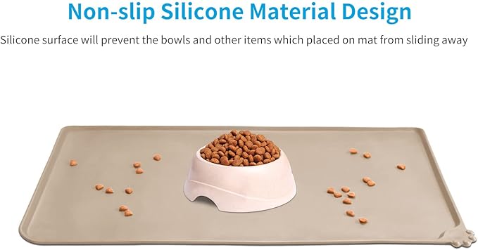 AUDWUD Silicone Waterproof Dog Cat Pet Feeding Mats,Anti Slip Pet Bowl Mats,Pet Feeding Mat - PAWPICO