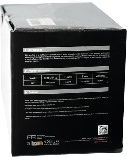 boxtech Upgraded Electric Aquarium Cleaner, 12V DC/28W Auto Fish Tank Gravel Cleaning kit 6 in 1 Change Water and Wash Sand Filter for Aquarium 10-200 Gallon Boxtech