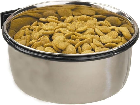ProSelect 8-Ounce Stainless Steel Coop Cups for Pet Food – Pet Bowls Attaches Securely to Cage with Plate and Wingnut PetEdge