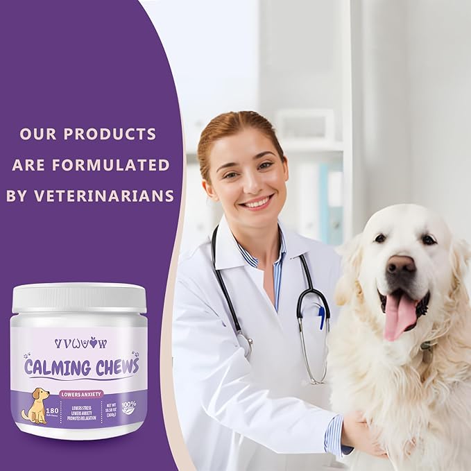 Dog Calming Chews with Melatonin - 180PCS Anxiety Relief Treats for Dogs, Calming Chews for Dogs, Promote Relaxation, Reduce Stress, Sleep Aid for Dogs,Natural Ingredients Calming Treats for Dogs VVWVVW