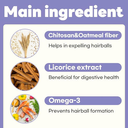 DoctorBy HB Care Hairball Supplement for Cats– Korean Made Hairball Relief Furball Control Remedy & Digestive Support Supplements with Omega-3, Chitosan-30 Individuallly Packaged (1 Pack, 30 Count) DrBY