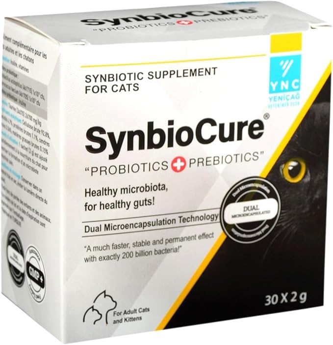 I Probiotics & Prebiotics for Cats I Powder Cat Supplement I Digestive Health Support I 200 Billion Bacteria Per Sachet I 30 Sachets*2 g PawsomeCure