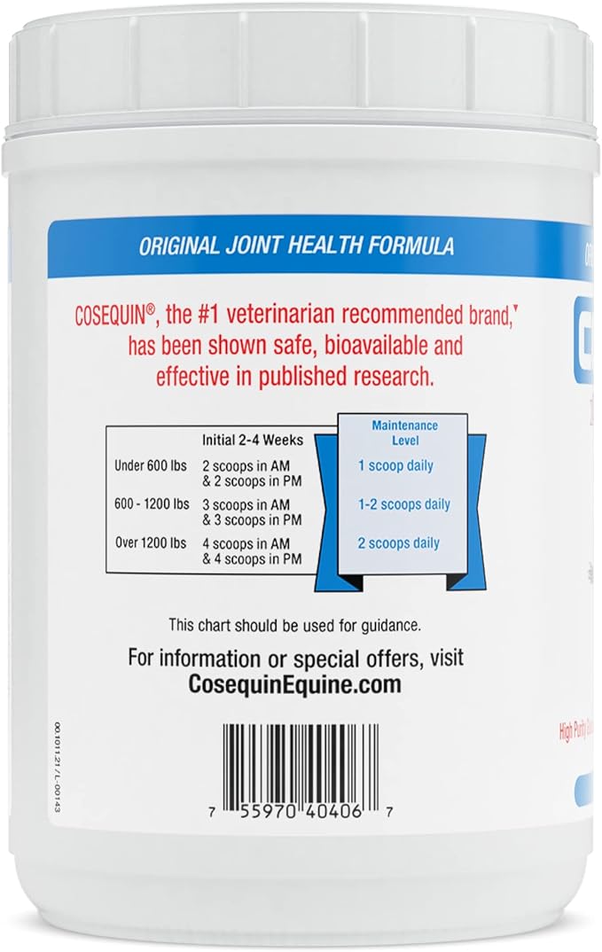 Nutramax Cosequin Original Joint Health Supplement for Horses - Powder with Glucosamine and Chondroitin, 1400 Grams NutramaxLaboratories