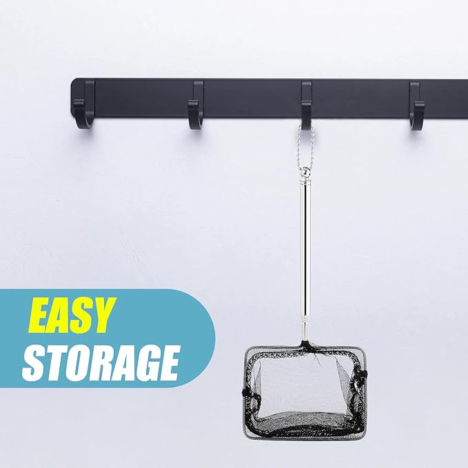 AQUANEAT Fish Net Aquarium,Fish Tank Net,Aquarium Net with Extendable Long Handle (3 Inch) Aquaneat