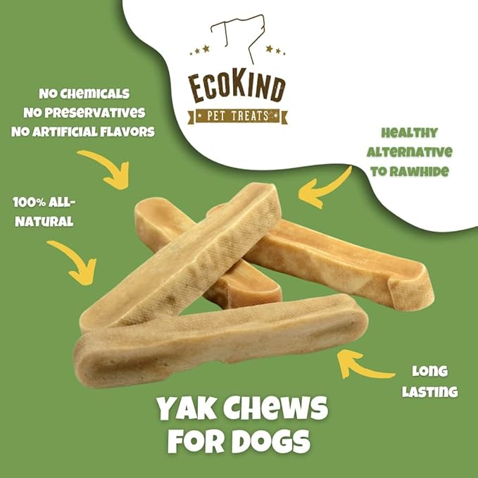 EcoKind Premium Gold Yak Cheese Himalayan Dog Chews, Dog Treats Large Breed, All Natural, High Protein, for Aggressive Chewers, Large - 20+ Chews (5 lb) - PAWPICO