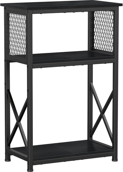 Snughome Fish Tank Stand, 10 Gallon Aquarium Stand with Storage, 3 Tier Heavy Metal Fish Tank Stand Fish Tank Shelf 20.47" x 11.42" x 30.91", Black Snughome