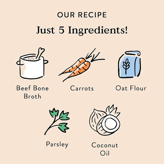 Bocce's Bakery Oven Baked Bone Broth Treats for Dogs, Wheat-Free Everyday Dog Treats, Made with Real Ingredients, Baked in The USA, All-Natural Biscuits, Beef Bone Broth, Carrots, & Parsley, 5 oz - PAWPICO