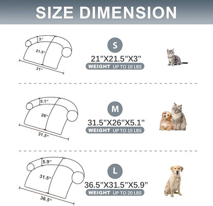 Dogs/Cats Bed Mats, Couch Cover for Dogs, Sofa Style Luxurious Mat for Pets, Waterproof Lining and Nonskid Bottom Perfect on Dog Crate, Cat Cage or in The Car. (Desert Brown, L) - PAWPICO
