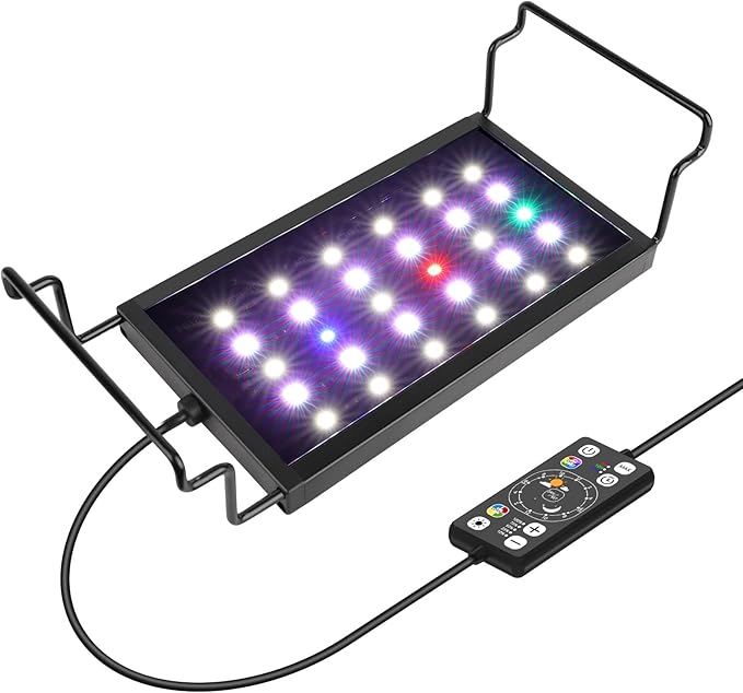 hygger 0.5-3 Gallon Small Aquarium LED Light for Fish Tank Full Spectrum Lighting with 24/7 Day-Night Cycle & Auto On/Off Timer, Adjustable Brightness, 7 Colors Options, Extendable Bracket Plant Light hygger