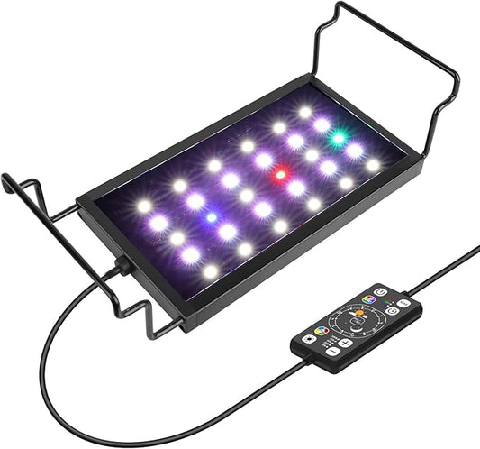 hygger 0.5-3 Gallon Small Aquarium LED Light for Fish Tank Full Spectrum Lighting with 24/7 Day-Night Cycle & Auto On/Off Timer, Adjustable Brightness, 7 Colors Options, Extendable Bracket Plant Light hygger