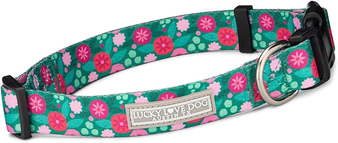 Lucky Love Dog Collars for Large Dogs Pattern,Floral Girl or Boy Dog Collar for Large Dogs, Stripes, Penny, Large LuckyLoveDog