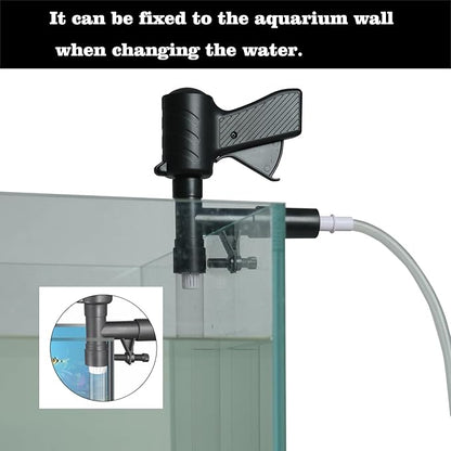 Carefree Fish Aquarium Gravel Cleaner 30In Fish Tank Water Changer Sand Vacuum with 37In Water Pipe Skimmer Net and Long Handle Sponge Alage Scraper Bewatermyfriend