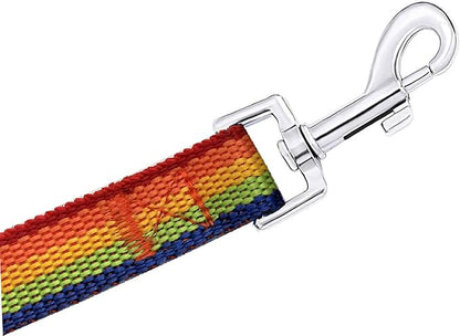 15ft 20ft 30ft 40ft 50ft Long Dog/Puppy Lead Obedience Recall Training Dog Leashes for Small Medium Dogs Camping, Training, Play, or Backyard (Rainbow, 1" x 15FT) PETGOGO