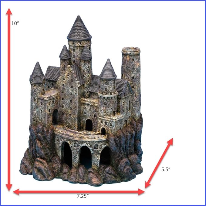 Penn-Plax Age-of-Magic Wizard’s Castle Aquarium Décor – Resin for Freshwater and Saltwater Fish Tanks – Large (RRW8) Penn-Plax