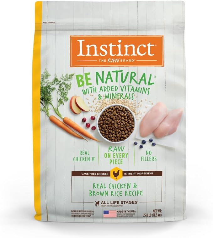 Instinct Be Natural Real Chicken & Brown Rice Recipe Natural Dry Dog Food, 25 lb. Bag - PAWPICO